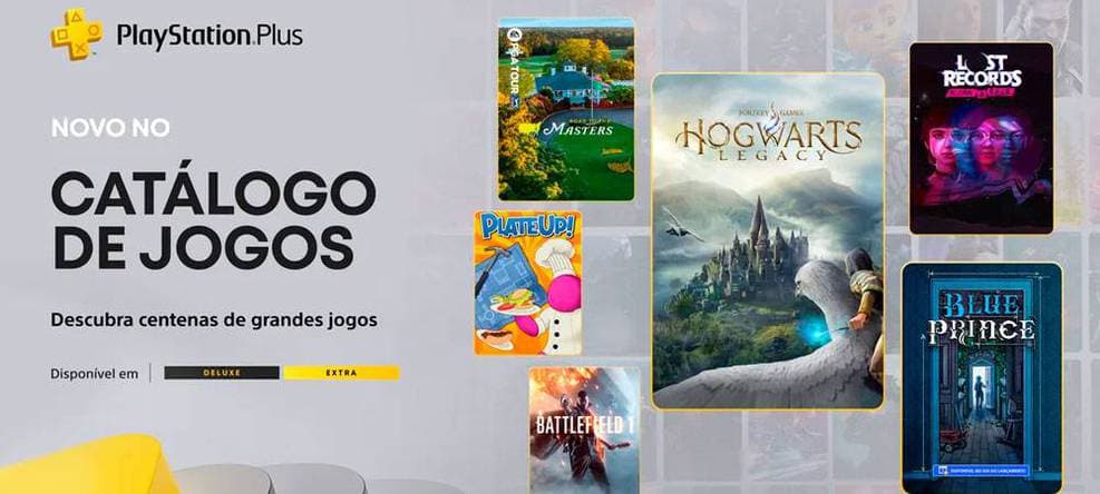 PS Plus de abril inclui Hogwarts Legacy, Battlefield e mais; confira os detalhes