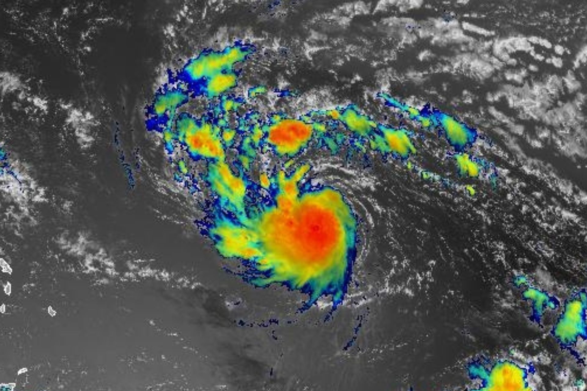 Imagem de satélite da Tempestade Tropical Erin