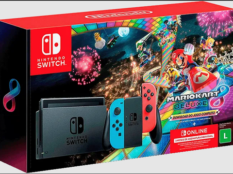 Nintendo Switch com Mario Kart 8 Deluxe em Oferta no Prime Day