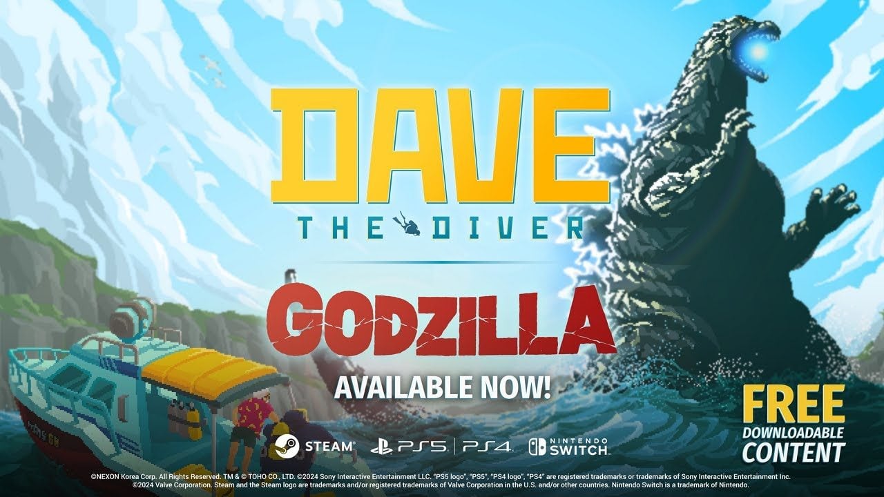 Nintendo Switch Surpreende com DLC Gratuito de Godzilla em Dave the Diver